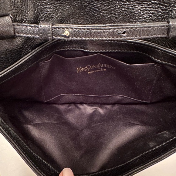 Yves St Laurent Leather Shoulder Bag, Wristlet, Clutch - Black - Picture 8 of 14